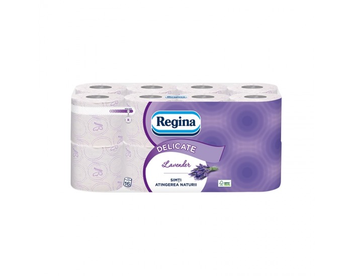 Regina Тоалетна хартия Lavender, целулоза, трипластова, 135 къса, 16 броя