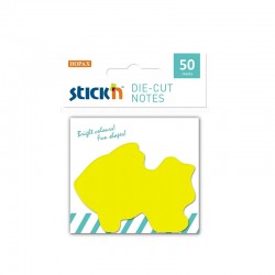 Stick'n Самозалепващи листчета Риба, 50 x 70 mm, жълти, 50 листа - Хартия и документи