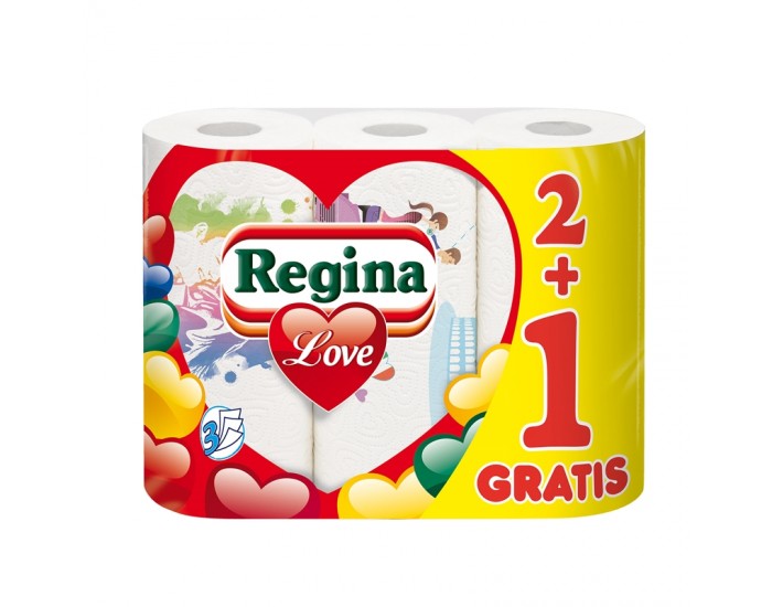 Regina Кухненска ролка Love Decorated, целулоза, 175 g, 3 броя