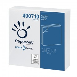 Papernet Салфетки, целулоза, двупластови, бели, 33 x 33 cm, 50 броя - Papernet