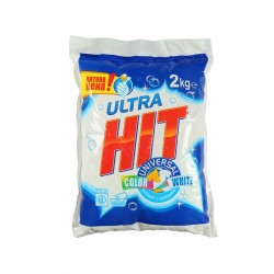 Ultra Hit Перилен препарат, прах, универсален, за бяло и цветно пране, 2 kg - Баня