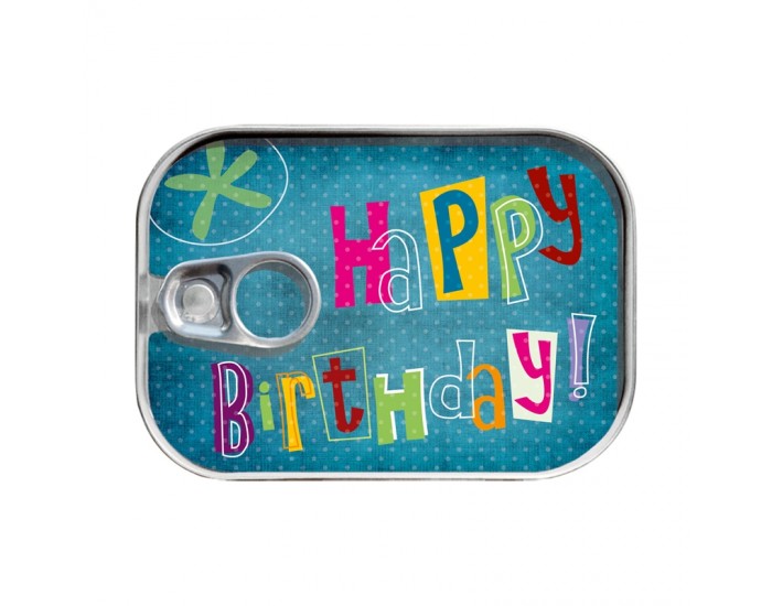 Gespaensterwald Картичка-консерва, Happy Birthday, синя Gespaensterwald Картичка-консерва, Happy Birthday, синя