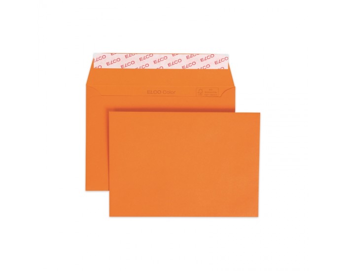 Elco Пощенски плик, C6, 114 х 162 mm, 100 g, прав капак със самозалепваща лента, оранжев, 25 броя