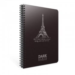 Gipta Dark Тетрадка 17 x 24 cm, с черни листове, PP корица, със спирала, 50 листа - Хартия и документи