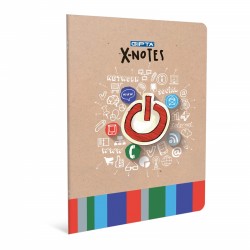 Gipta X-notes Тетрадка А4, бяла, широки редове, PP корица, 40 листа - GIPTA