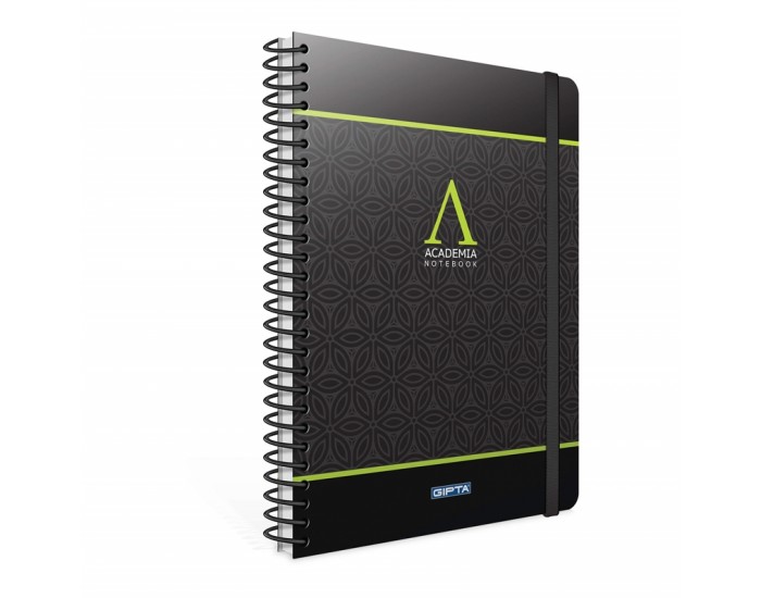 Gipta Academia Тетрадка А4, бяла, широки редове, микроперфорация, твърда корица, със спирала, 120 листа Gipta Academia Тетрадка А4, бяла, широки редове, микроперфорация, твърда корица, със спирала, 120 листа
