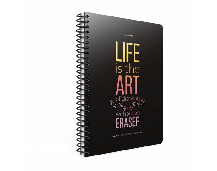 Gipta Life-book Тетрадка 17 x 24 cm, бяла, широки редове, картонена корица, 100 листа Gipta Life-book Тетрадка 17 x 24 cm, бяла, широки редове, картонена корица, 100 листа