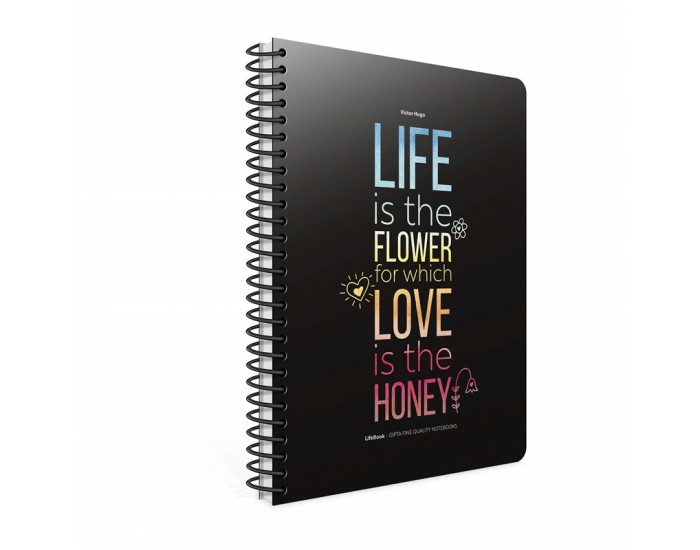Gipta Life-book Тетрадка 17 x 24 cm, бяла, широки редове, картонена корица, 100 листа Gipta Life-book Тетрадка 17 x 24 cm, бяла, широки редове, картонена корица, 100 листа