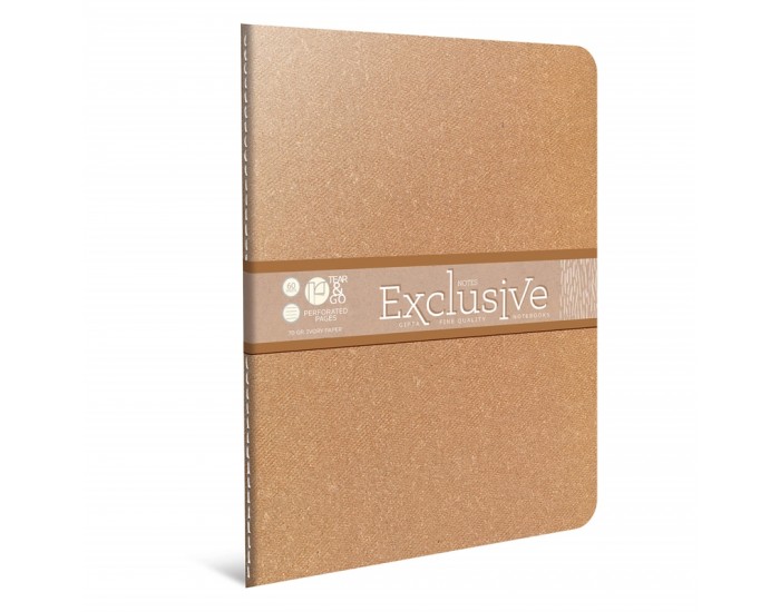 Gipta Exclusive Тетрадка 13 x 21 cm, бяла, широки редове, шита, 60 листа Gipta Exclusive Тетрадка 13 x 21 cm, бяла, широки редове, шита, 60 листа