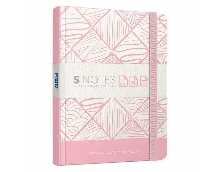 Gipta S-notes Тетрадка 13 x 21 cm, кремава, широки редове, твърда корица, с ластик, 120 листа Gipta S-notes Тетрадка 13 x 21 cm, кремава, широки редове, твърда корица, с ластик, 120 листа