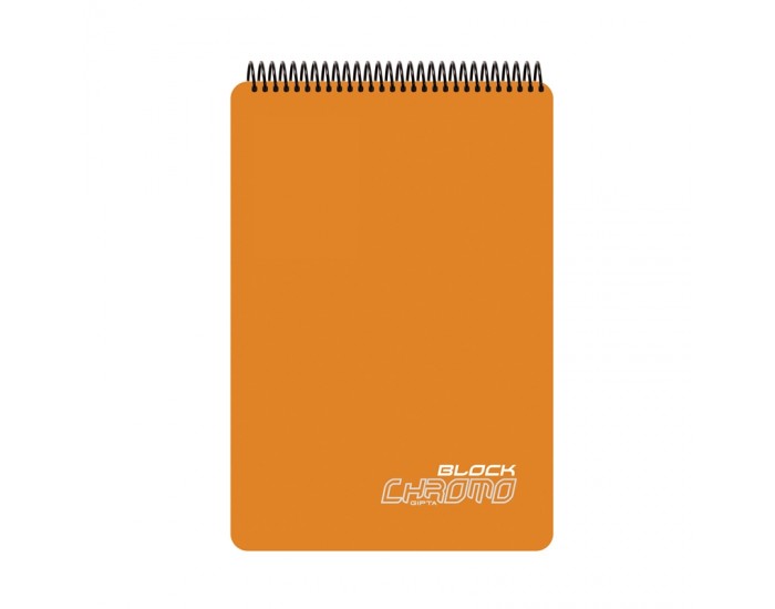 Gipta Chromo Block Пад А4, офсет бял, широк ред, микроперфорация, PP корица, със спирала, 80 листа Gipta Chromo Block Пад А4, офсет бял, широк ред, микроперфорация, PP корица, със спирала, 80 листа