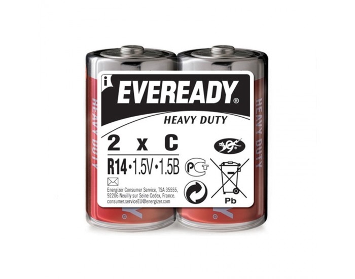 Energizer Цинкова батерия Eveready, HD, C, 1.5V, 2 броя във фолио