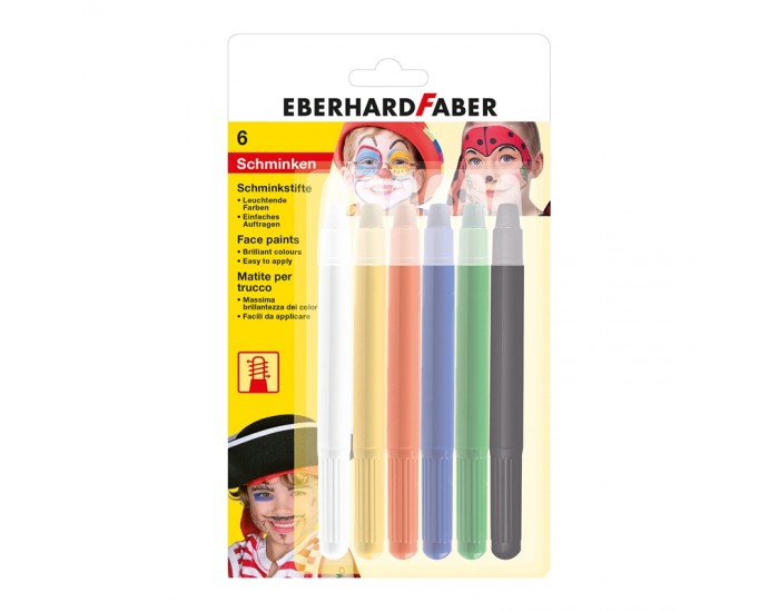 Eberhard Faber Пастели за лице, 6 цвята с апликатор