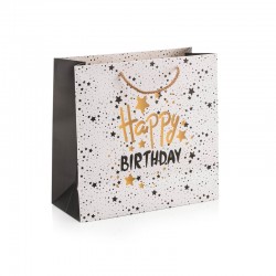 Gipta Подаръчна торбичка Wish Happy Birthday, с конопени дръжки, 330 х 135 х 320 mm - GIPTA