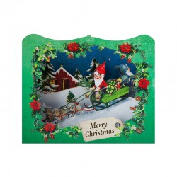 Gespaensterwald 3D Картичка Merry Christmas, Дядо Коледа - Gespaensterwald