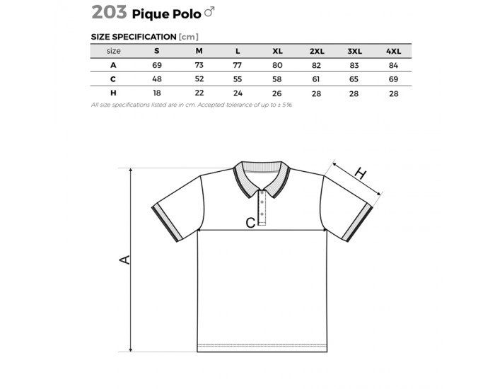 Malfini Мъжка тениска Pique Polo 203, размер S, бяла