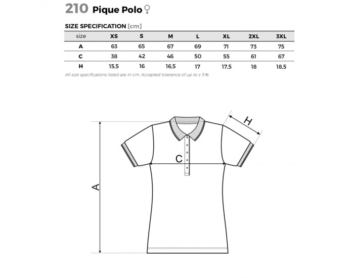 Malfini Дамска тениска Pique Polo 210, размер S, бяла