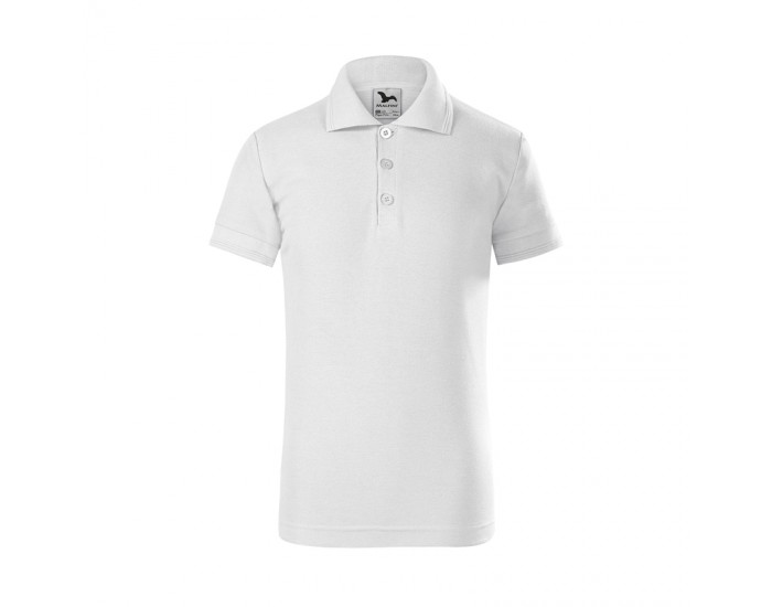 Malfini Детска тениска Pique Polo 222, размер 110 cm, възраст 4 години, бяла