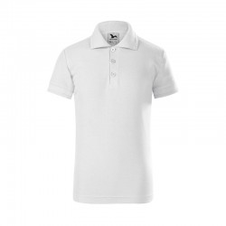 Malfini Детска тениска Pique Polo 222, размер 122 cm, възраст 6 години, бяла - MALFINI