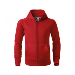 Malfini Детски суитшърт Zipper 412, поларен, размер 134 cm, възраст 8 години, червен - MALFINI