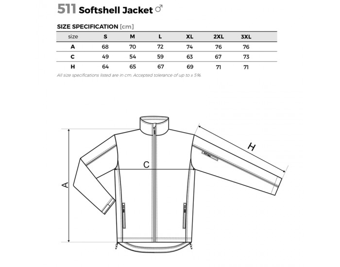 Malfini Мъжко яке Softshell 511, размер S, черно