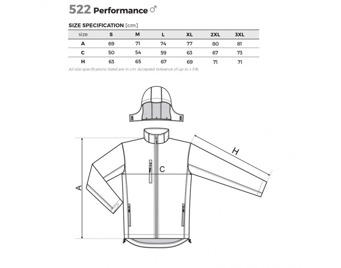 Malfini Мъжко яке Performance Softshell 522, размер M, червено