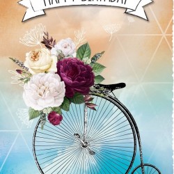 Gespaensterwald Картичка Silver Line, Happy Birthday, колело - Gespaensterwald