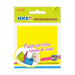 Stick'n Самозалепващи листчета Perforated, 76 x 76 mm, неоновожълти, 80 листа - Хартия и документи
