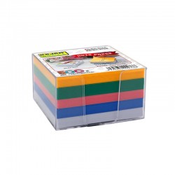 KEJEA Хартиено кубче, 75 x 75 mm, цветно, 500 листа, с пластмасова поставка - Хартия и документи
