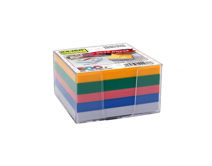 KEJEA Хартиено кубче, 75 x 75 mm, цветно, 500 листа, с пластмасова поставка
