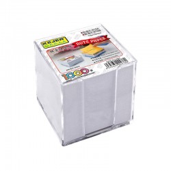 KEJEA Хартиено кубче, 75 x 75 mm, бяло, 1000 листа, с пластмасова поставка - Kejea