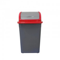 Planet Кош за отпадъци, люлеещ, пластмасов, с червен капак, 50 L - Кухненски аксесоари