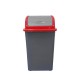 Planet Кош за отпадъци, люлеещ, пластмасов, с червен капак, 50 L