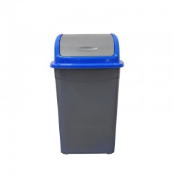 Planet Кош за отпадъци, люлеещ, пластмасов, със син капак, 50 L - Кухненски аксесоари