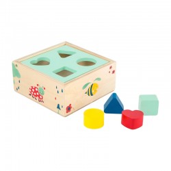Small Foot Куб, с дървени форми и сортер, дървен, 4 части - Канцеларски материали