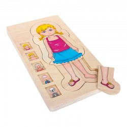 Small Foot Пъзел Тяло на момиче, на слоеве, дървен, 28 части - Детска стая