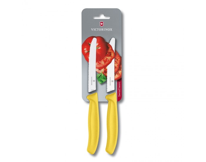 Victorinox Комплект ножове, за домати и колбаси, жълти, 2 броя