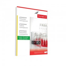 Tanex Самозалепващи етикети, диаметър 30 mm, прозрачни, водоустойчиви, 48 броя, 25 листа - Tanex