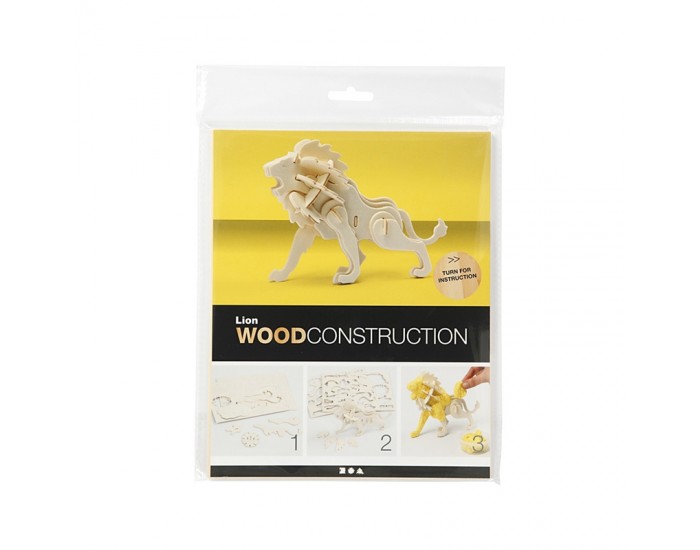 Creativ Company 3D Лъв, дървен, за сглобяване и декорация