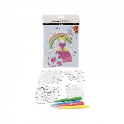 Creativ Company Пъзел Принцеси, за оцветяване, с 4 броя маркери - Creative Company