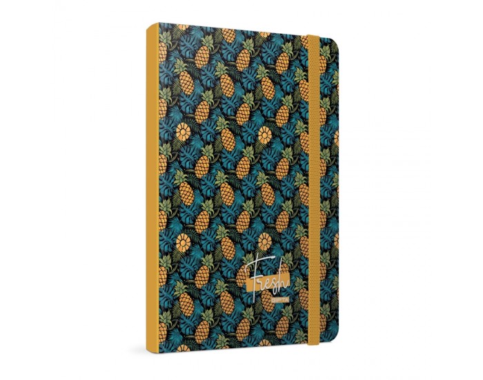 Gipta Fresh Тетрадка 13 х 21 cm, кремава, широки редове, твърда корица, с ластик, 120 листа