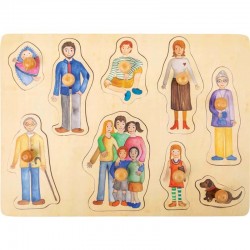Small Foot Пъзел за вгнездяване - семейство и приятели, дървен, от 9 части - Детска стая