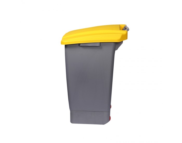 Planet Кош за отпадъци, за разделно събиране, с педал, пластмасов, 70 L, жълт