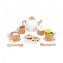 Small Foot Сервиз за чай, детски, дървен, 15 части - Аксесоари