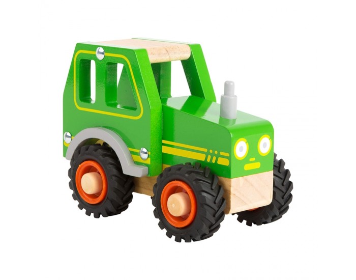 Small Foot Трактор, дървен, зелен, 13 х 7 х 10 cm