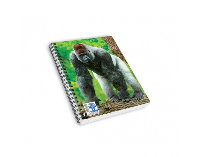 Skag Тетрадка Wild Animals AR, спирала, 2 теми, 17 х 25 cm, 60 листа, горила
