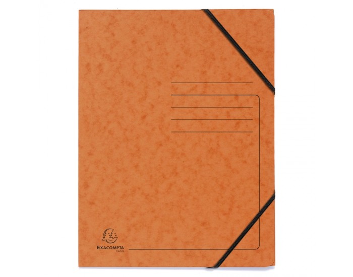Exacompta Папка, картонена, с ластик, оранжева
