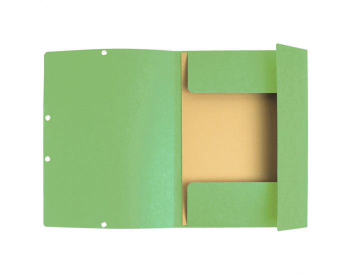 Exacompta Папка, картонена, с ластик, с 3 капака, светлозелена
