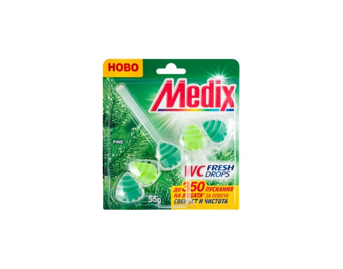 Medix Ароматизатор за тоалетна WC Fresh Drops, бор, 55 g