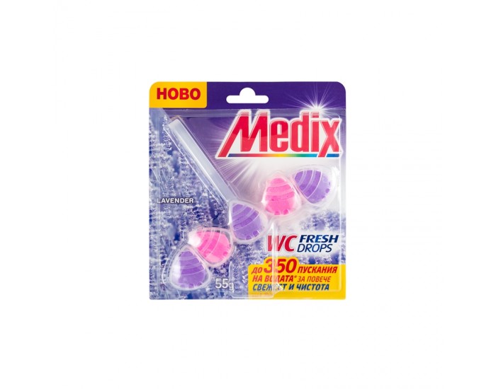 Medix Ароматизатор за тоалетна WC Fresh Drops, лавандула, 55 g